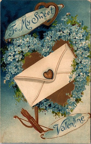 Antique valentine postcard - valentine,