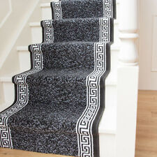 Long Hallway Stair Carpet Traditional Black Hall Stairway Runner - Sold In Foot
