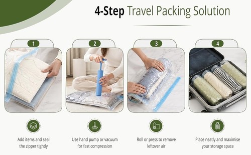 Pump vacuum storage bags - no‑pump,
