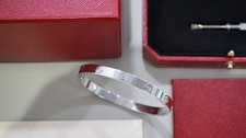 Cartier Classic Love Bracelet in White Gold Size 18 Box & Papers - August 2019