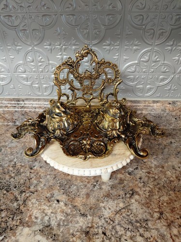 Vintage filigree brass letter - filigree,