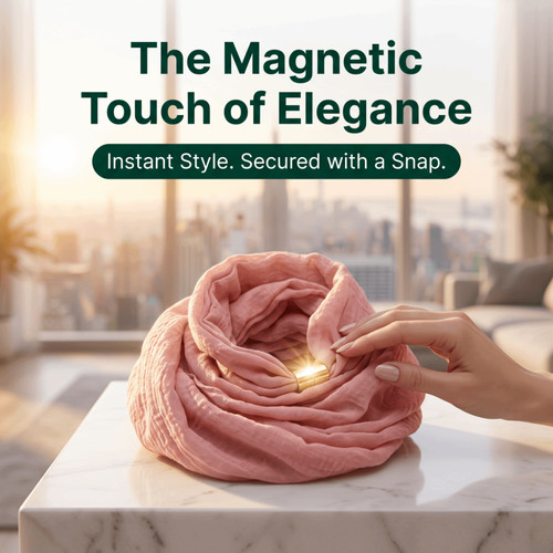 Elegant magnetic buckle scarf - magnetic,