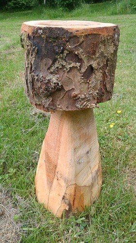 Carved wooden mushroom