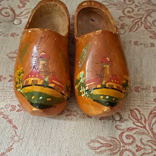 Hand painted wooden - hand-painted, clogs