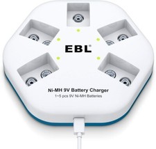 EBL 5-Slot Battery Charger for 9V Li-ion Rechargeable Battery - Charger Only