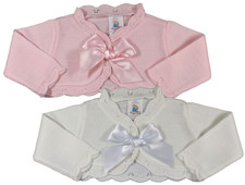 Baby Girl Bolero Cardigan BOW Spanish Style Christening Party