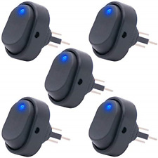 30Amp OFF/ON Rocker Toggle Switch 5pcs Set Blue Boat Heavy Duty LED 12V