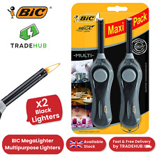 BIC Mega Standard Utility Lighter Black, Reliable & Safe for All Uses Pack of 2