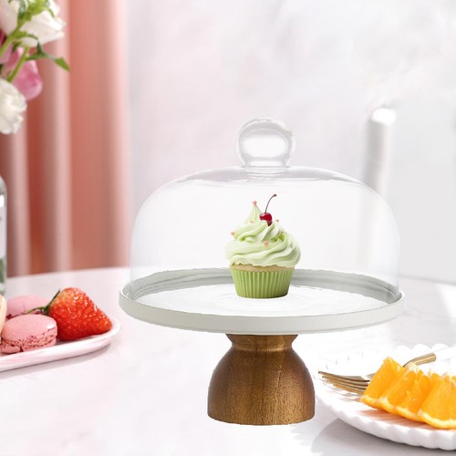 Wooden cake stand cookie glass - wooden,