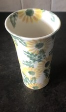 Vintage Ben Thomas Spongeware Sun Flower Vase 14cm Tall - Porcelain Vase 