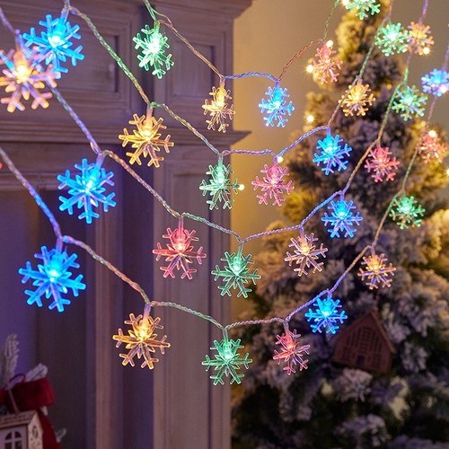 Snowflake string lights led - snowflake,