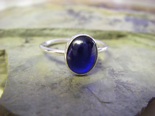 Blue sapphire stone - , silver