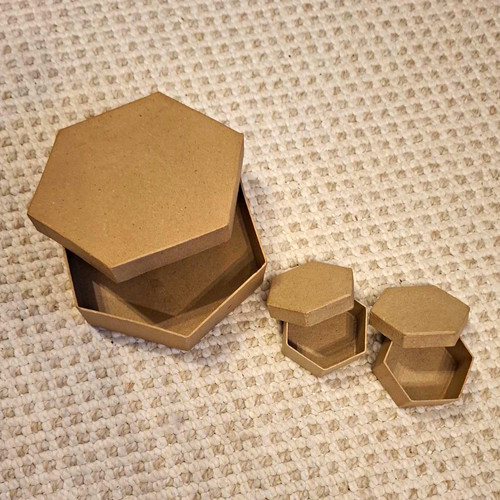 Set hexagon beige - set, 3