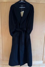 APC Paris Womens Black Belted Coat Size EU 40 UK 12 New with Tags