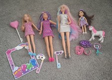 Barbie, Skipper, Stacie, Chelsea Party Dolls  Set Camera Props Unicorn