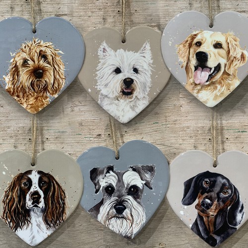 Dog ceramic heart - dog,