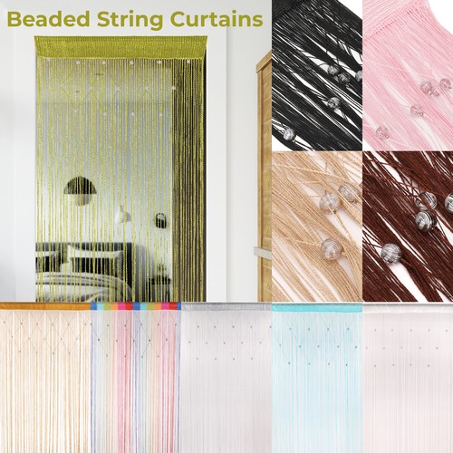 Beaded string curtain door - curtain, fly