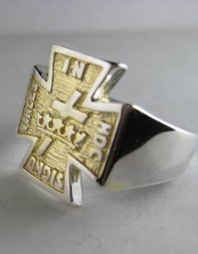 Solid silver templar ring - solid,