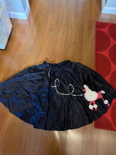 Black satin poodle - satin, adult