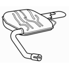 Rear exhaust silencer back box - rear,