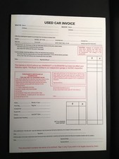 USED CAR INVOICE RECEIPT PAD FOR SELLING CARS WITHOUT WARRANTY OR GUARANTEE