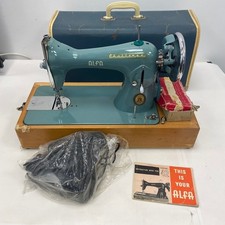 Vintage Alfa Challenge Model 42 Sewing Machine with Carry Case & Accessories