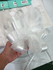 White Pew Bows with tulle. 12