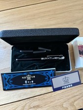 Duke Metal Fountain Pen Black And Silver In A Very Nice Box Brilliant Quality