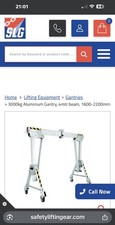 3000kg Aluminium Gantry, 4mtr beam, 1.6-2.2meters