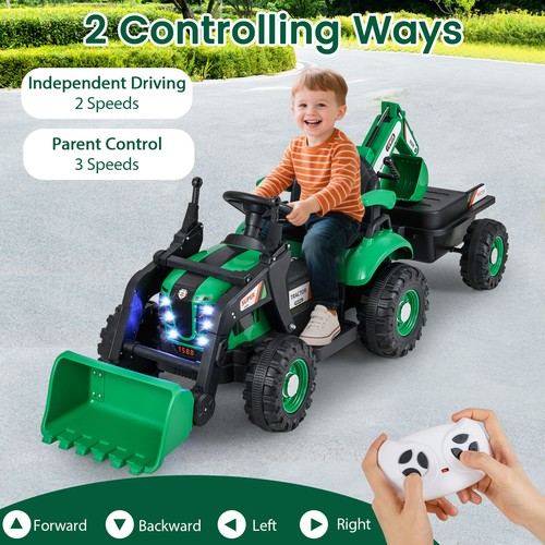 Green kids ride on car - 4-in-1, ride-on