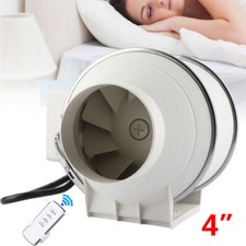 4" Inch Silent Extractor Fan Duct Hydroponic Inline Exhaust Industrial Home Vent