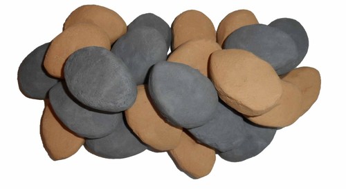 Gas electric fire - electric, pebbles