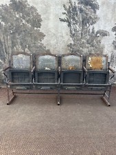 French Antique Folding Cinema Seats set of 4 Very Roughluxe Hall Bench Bootroom