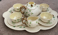 Irish Belleek Shamrock Dejeuner Set Second  Black Mark Period  1891/1926