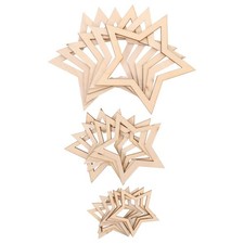 36 Pcs Wooden Star Craft Hoops