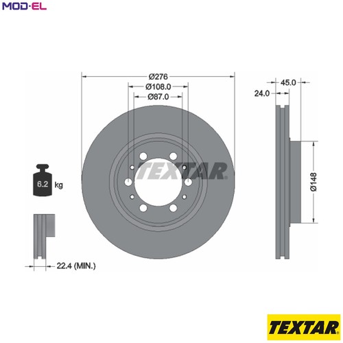Brake disc 92079800 for - 92079800,