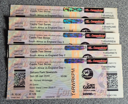 Used cricket tickets - 5, *