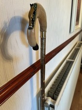 Shepards Croock Rams Horn With Carved Fox All One Pice Hazell Shanck Brass Colar