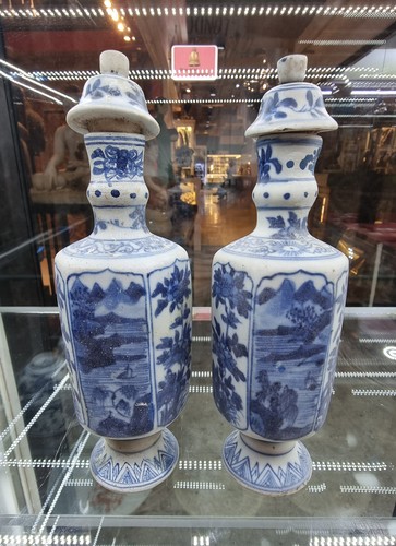 Chinese pair blue and - chinese, white