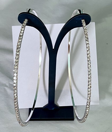 Crystal big hoop earrings - hoop,