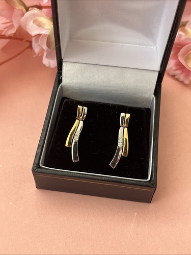 9ct gold real diamond dropper - 9ct,
