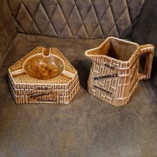 Rare Old Bushmills Whiskey Ash Tray And Water Jug Made For Arklow