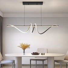 120CM Black Modern Pendant Light FOR AUCTION Simple Spiral Dining Light Fixture 