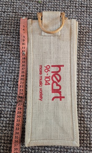 Heart wine bottle hessian bag - wine,