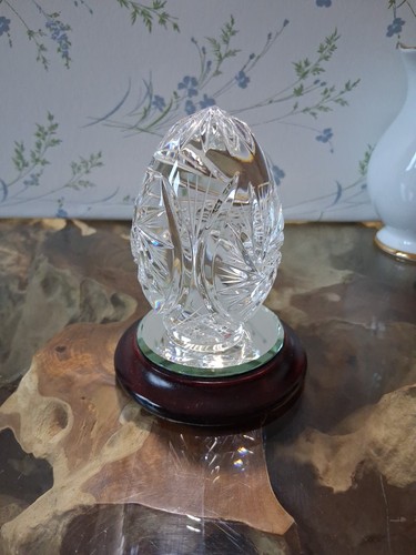 Vintage cut glass - glass, egg