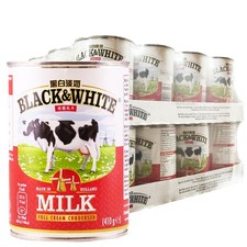 Black and White - Full Cream Evaporated Milk 385mL / 410g [Box of 24 Cans] 黑白淡奶