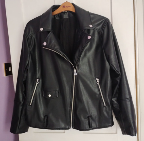 Faux leather black biker - leather,