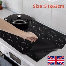 63x51cm Heat Resistant Glass Stove Cover Electric Induction Hob Protector Mat UK