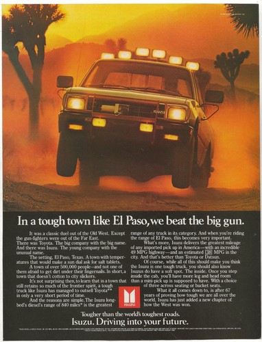 Vintage print isuzu pup - ad,