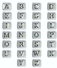 Colorev Daisy Charm - BLACK DAISY LETTERS -  9mm Italian Modular charm bracelets